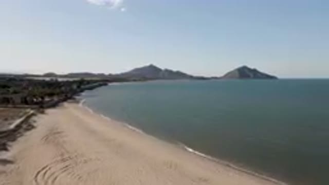 SAN FELIPE BC MEXICO-2023: Beach With A Mountain In The Distance
