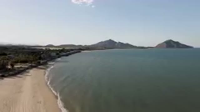 SAN FELIPE BC MEXICO-2023: Beach With A Mountain In The Distance