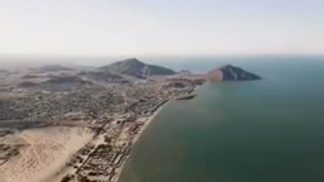 SAN FELIPE BC MEXICO-2023: Aerial Beach And A City With A Mountain In The