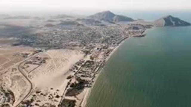SAN FELIPE BC MEXICO-2023: Aerial Beach And City In The Middle Of The Ocean