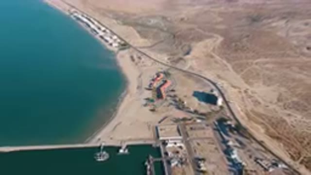 SAN FELIPE BC MEXICO-2023: Aerial Beach And A City With A Long Road