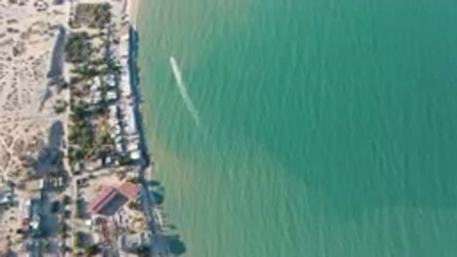 SAN FELIPE BC MEXICO-2023: Aerial Beach With A Boat And A Beach Resort