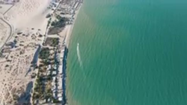 SAN FELIPE BC MEXICO-2023: Aerial Beach With A Long Line Of Houses And A Body Of Water
