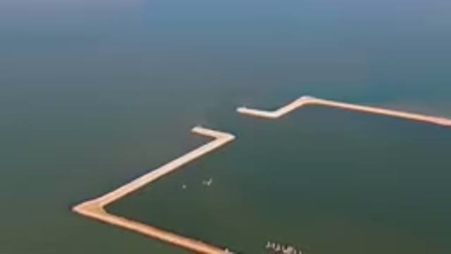 SAN FELIPE BC MEXICO-2023: Aerial Body Of Water With A Dock And A Boat