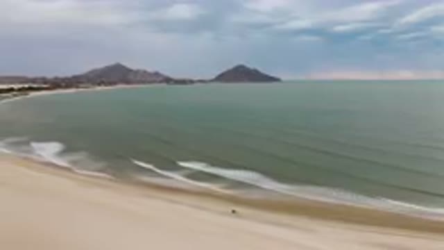 SAN FELIPE BC MEXICO-2023: Aerial View Of Beach With Mountain In Background