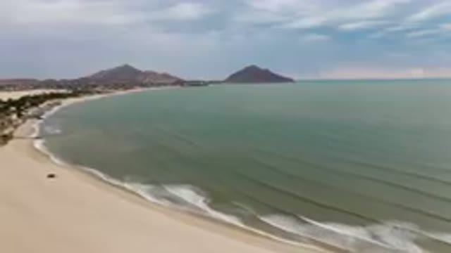 SAN FELIPE BC MEXICO-2023: Beach And A Mountain Range From A Bird's Eye View