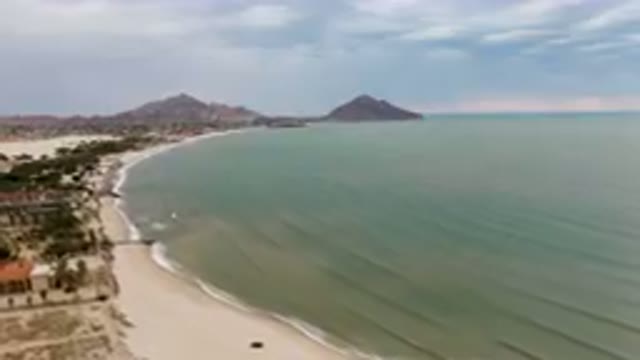 SAN FELIPE BC MEXICO-2023: Beach With A Mountain In The Distance