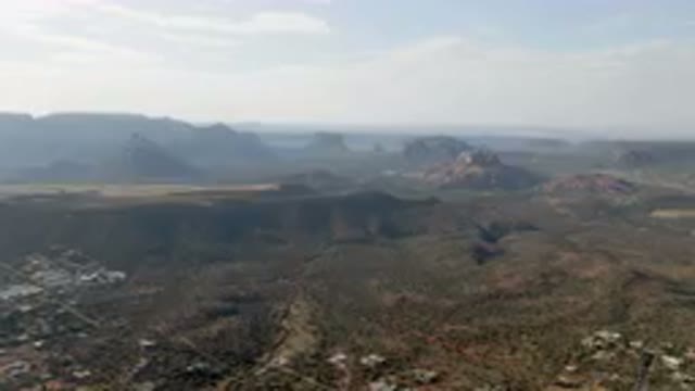 SEDONA ARIZONA USA-2023: Mountains With A Valley In The Middle Of Them And A