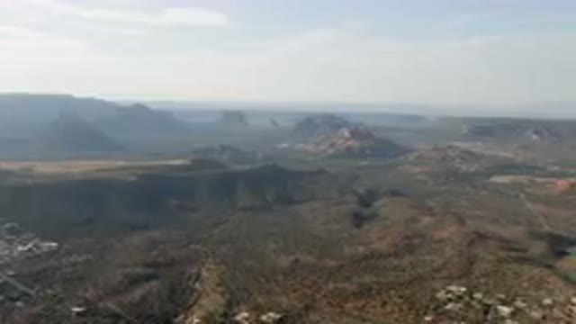 SEDONA ARIZONA USA-2023: Mountains With A Valley In The Middle Of Them And A