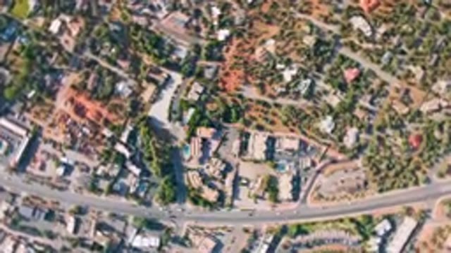 SEDONA ARIZONA USA-2023: Aerial View of Roads and Buildings