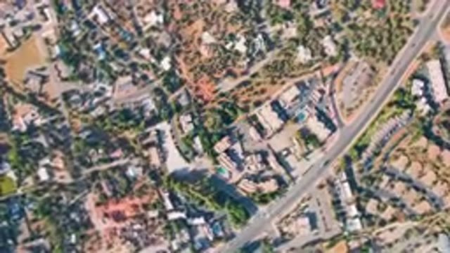 SEDONA ARIZONA USA-2023: Aerial City With Lots Of Buildings And Trees