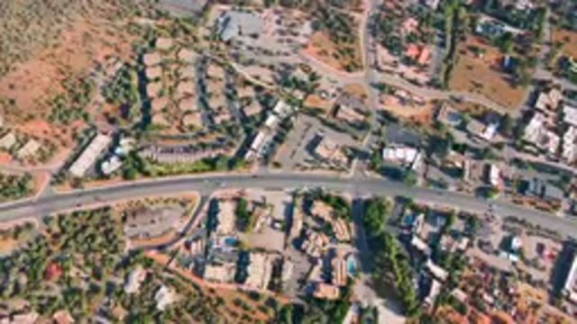 SEDONA ARIZONA USA-2023: Aerial City With Road And Highway
