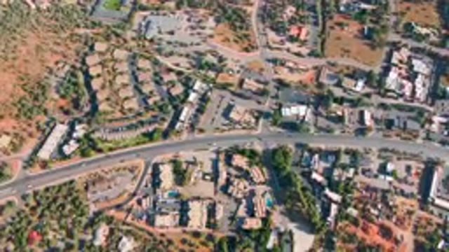 SEDONA ARIZONA USA-2023: Aerial City With Road And Street