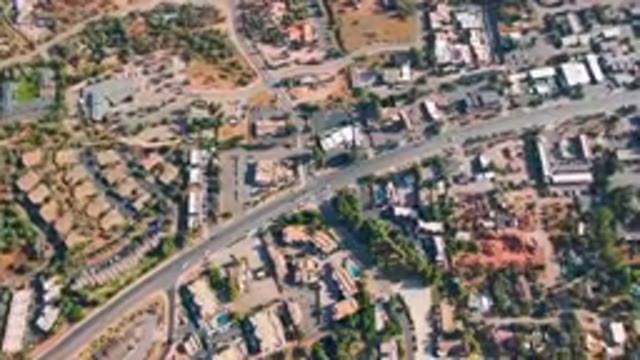 SEDONA ARIZONA USA-2023: Aerial City With A Road And A Street