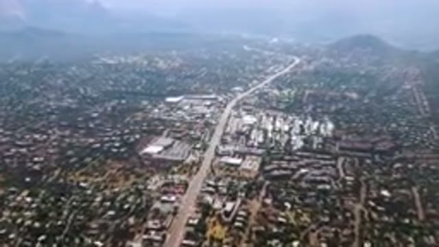 SEDONA ARIZONA USA-2023: Aerial City With A Highway And A Mountain Range