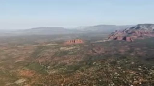 SEDONA ARIZONA USA-2023: Valley With A Mountain In The Distance