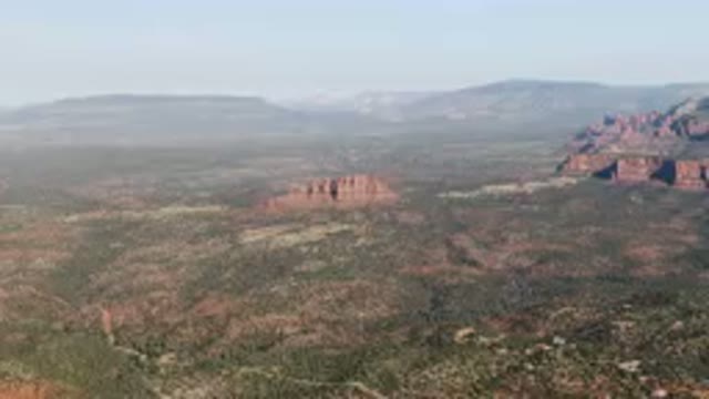 SEDONA ARIZONA USA-2023: Valley With A Mountain In The Background