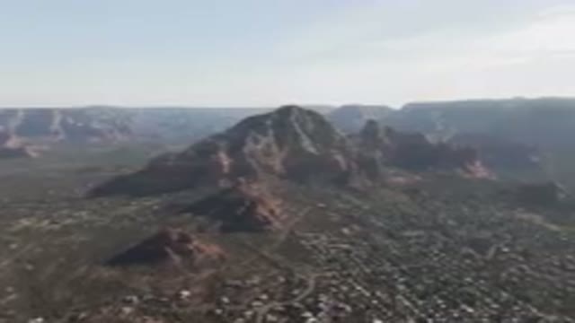 SEDONA ARIZONA USA-2023: Aerial View Of Cathedral Rock Bluff In Valley