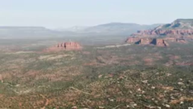 SEDONA ARIZONA USA-2023: Valley With A Mountain In The Background