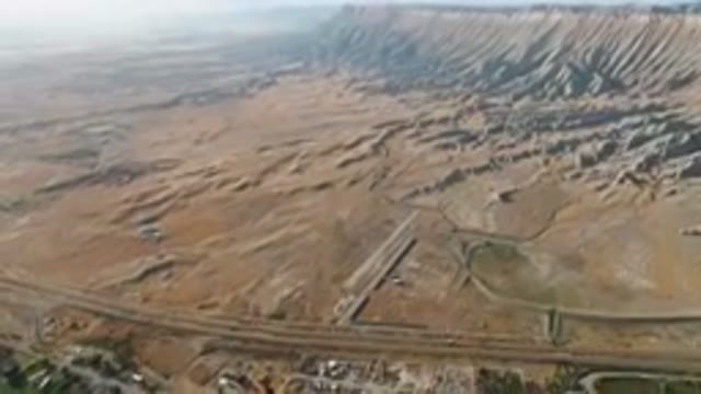 PALISADES COLORADO USA-2023: Aerial Large Open Area With A Road And A Mountain