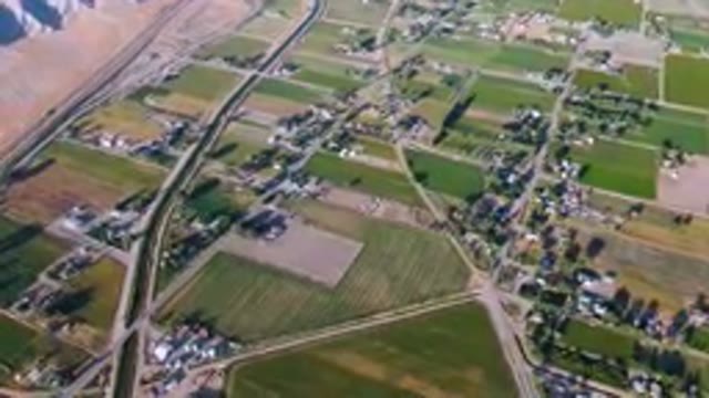 PALISADES COLORADO USA-2023: Aerial View of Small Town With Highway and River
