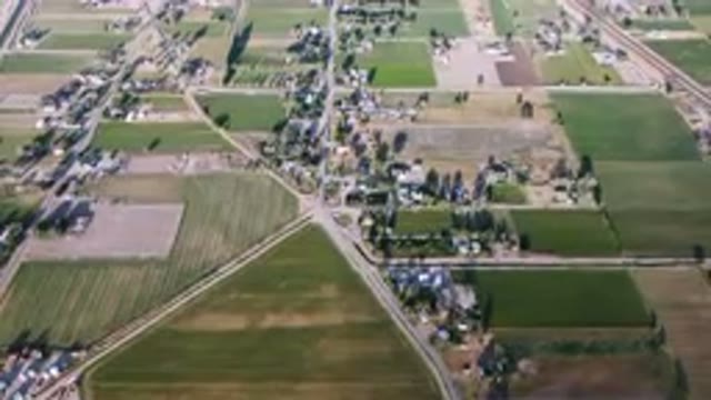 PALISADES COLORADO USA-2023: Aerial View of Small Town With Road and Motor Vehicle