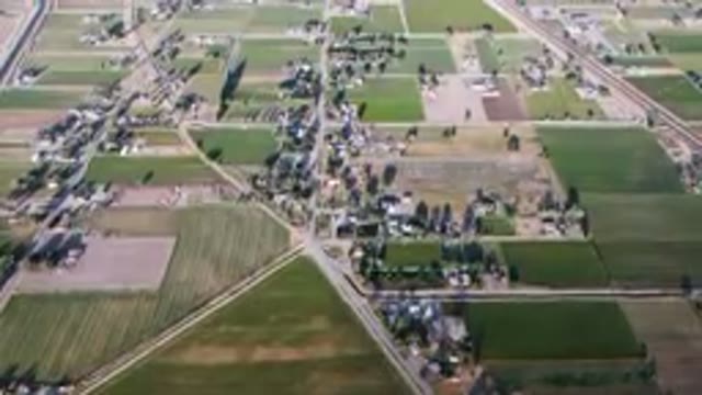 PALISADES COLORADO USA-2023: Aerial View of Small Town with Highway and Train Track