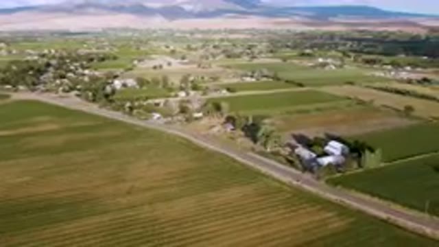 PALISADES COLORADO USA-2023: Aerial View of Farm and Road in Rural Area