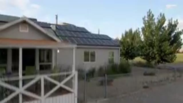 PALISADES COLORADO USA-2023: Small House With Solar Panels on Roof
