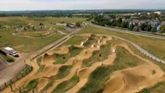 BROOMFIELD COLORADO USA-2023: Dirt Track With A Dirt Bike Park In The Middle