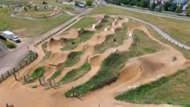 BROOMFIELD COLORADO USA-2023: Dirt Track With A Dirt Bike Park In The Middle