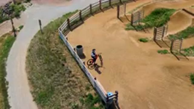 BROOMFIELD COLORADO USA-2023: Man On BMX Bike Course