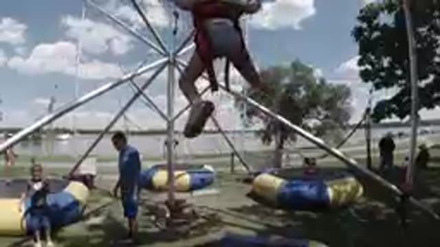 COLORADO UNITED STATES-2019: Person Bungee Jumping From Metal Tower