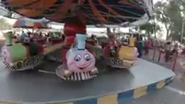 August 1, 2017. Denver, Colorado - Small Train Ride At Vintage Amusement Park