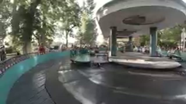 Denver, Colorado-August 1, 2017- Spinning Ride At Lakeside Amusement Park