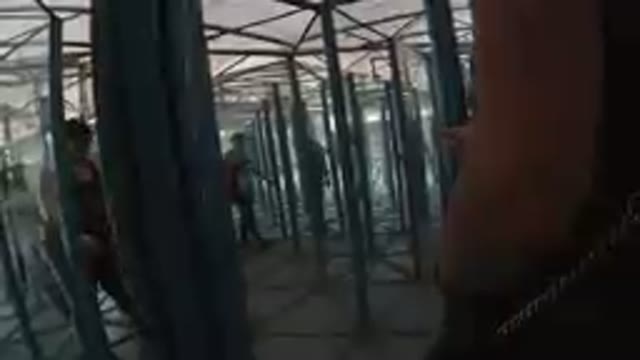 Dad, Mom & Daughter Exiting Doors
