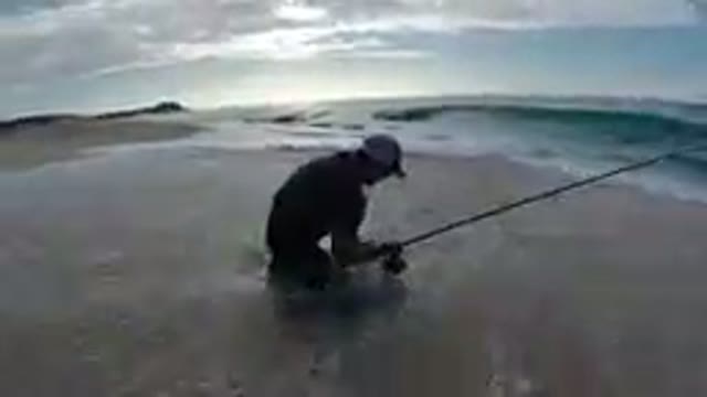 LOS CABOS, MEXICO-2019: Brave Man Caught a Fish