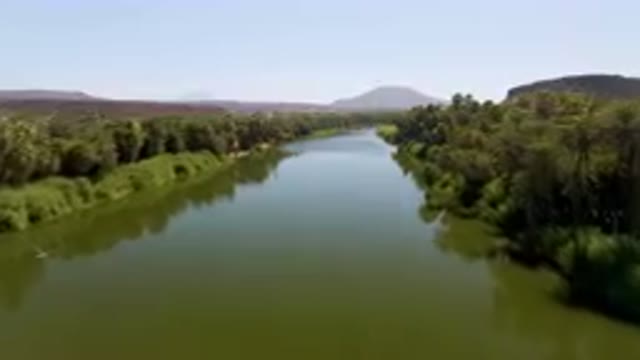 SAN IGNACIO BCS MEXICO-2023: Boat That Is Floating Down The River In The Middle