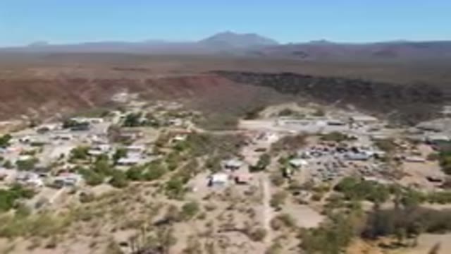 SAN IGNACIO BCS MEXICO-2023: Aerial View of Small Town in the Middle of a Desert