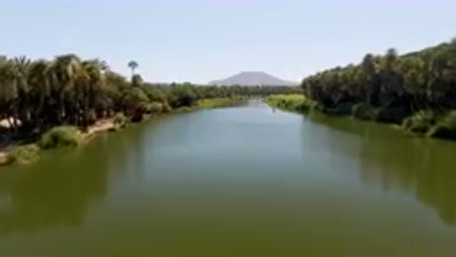 SAN IGNACIO BCS MEXICO-2023: River With A Mountain In The Distance