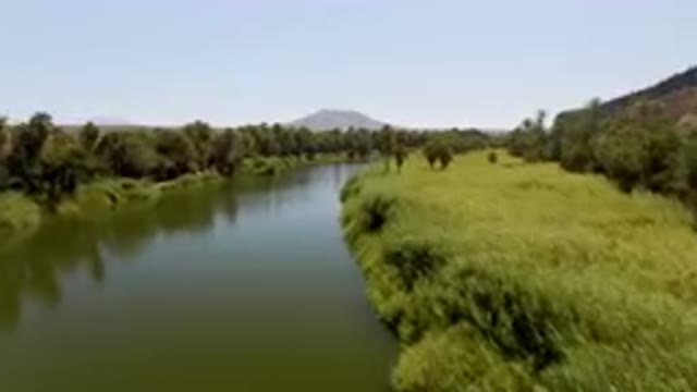 SAN IGNACIO BCS MEXICO-2023: River With A Boat In The Middle Of It