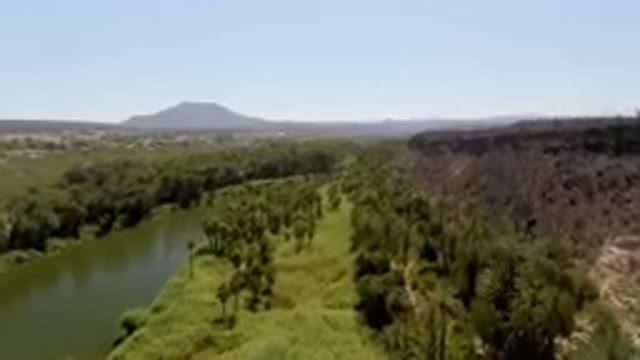 SAN IGNACIO BCS MEXICO-2023: River Running Through A Lush Green Valley