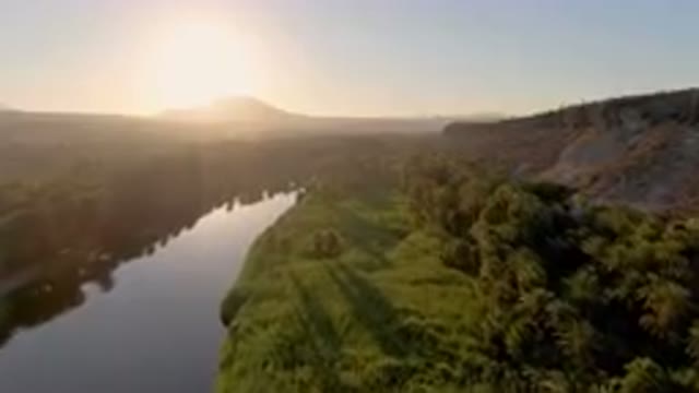 SAN IGNACIO BCS MEXICO-2023: River With A Mountain In The Background