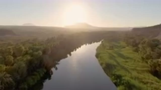 SAN IGNACIO BCS MEXICO-2023: River With A Mountain In The Distance