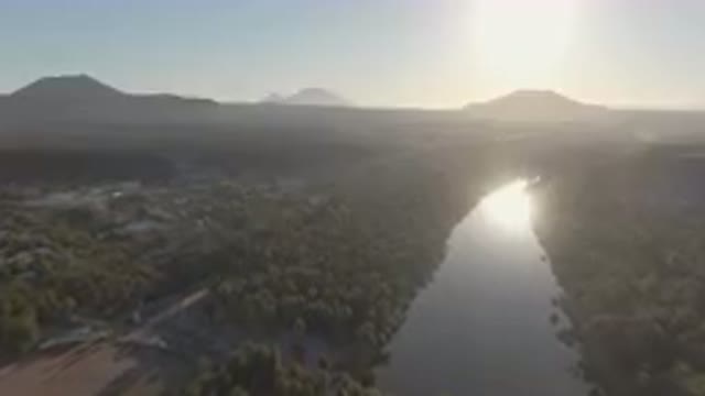 SAN IGNACIO BCS MEXICO-2023: River With A Sun Setting In The Background