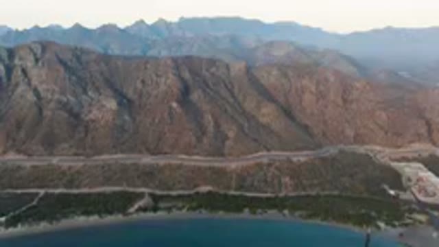 DANZANTE BAY LORETO BCS MEXICO-2023: Mountains With A Winding Road In The Middle