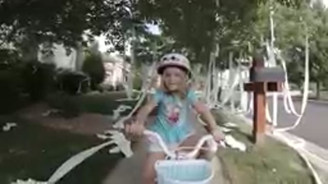 COLORADO, UNITED STATES-2019: Adorable Little Kid Learns to Bike Alone