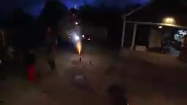 COLORADO UNITED STATES-2019: Fireworks Exploding In Backyard At Night