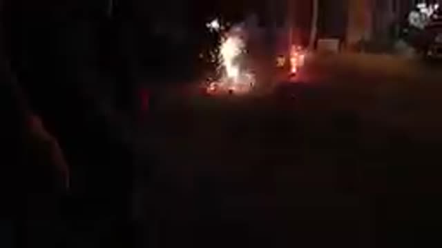 Are Lit Up In The Dark On A Street