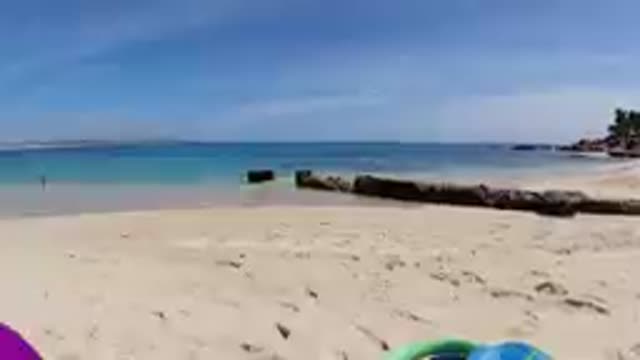 CABO BAJA CALIFORNIA SUR MEXICO-2019: Colorful Beach Toys On White Sand Shore